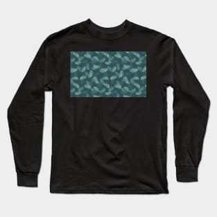 Palm leaves camouflage pet bandana | Blue Green Long Sleeve T-Shirt